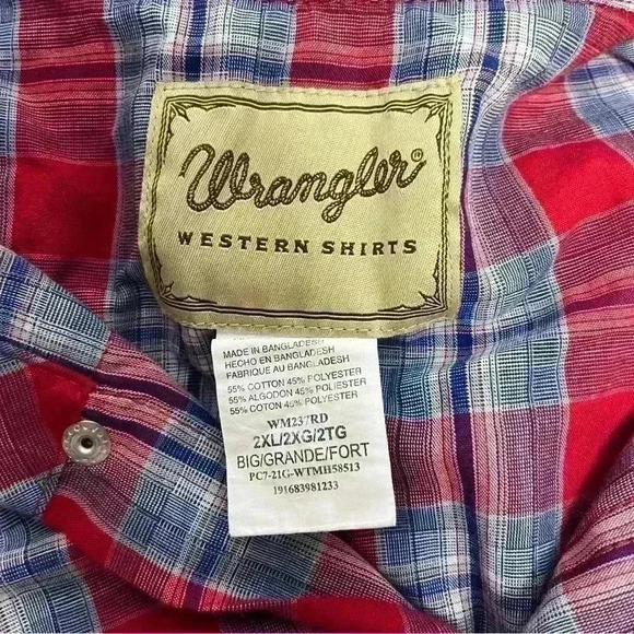 2 wrangler pearlsnap flannels 2XL - Picture 4 of 6